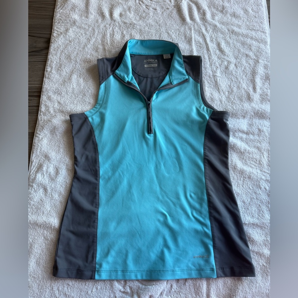 Cutter and Buck Annika Sleeveless Blue/Grey golf top